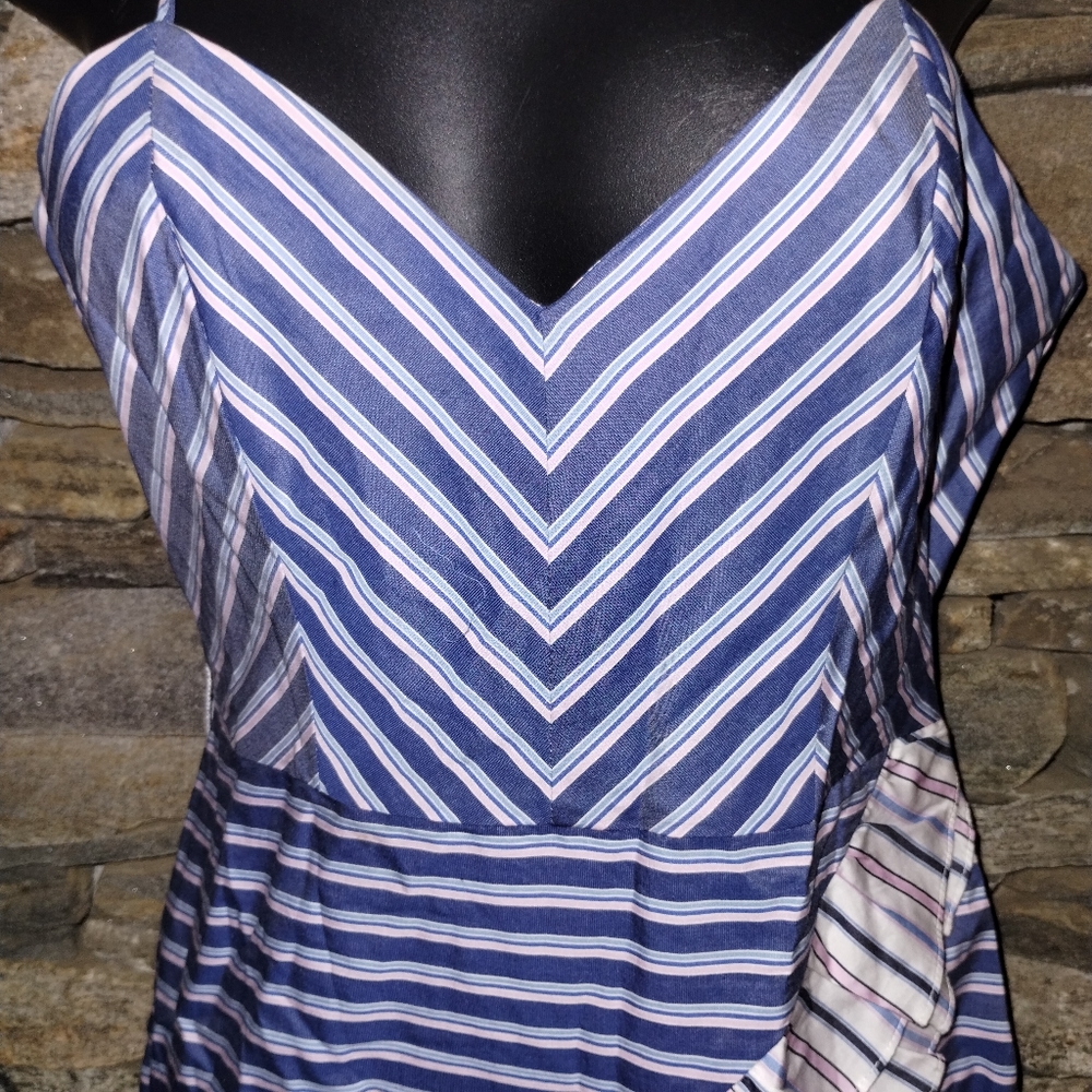 Parker Blue and White Striped Mini Dress, Great Condition, Tie Waist Size 0 - Picture 3 of 10